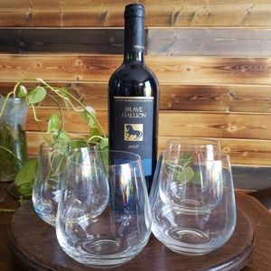 Stemless Crystal Wine Glasses x4